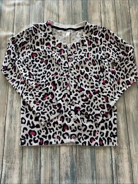 Cherokee Leopard Print Cardigan (Sz: 7/8)